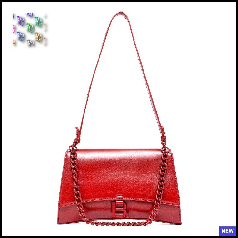 Chain Strap Shoulder Bag Vegan Leather Elegant Chic Casual Daily Wear Purse